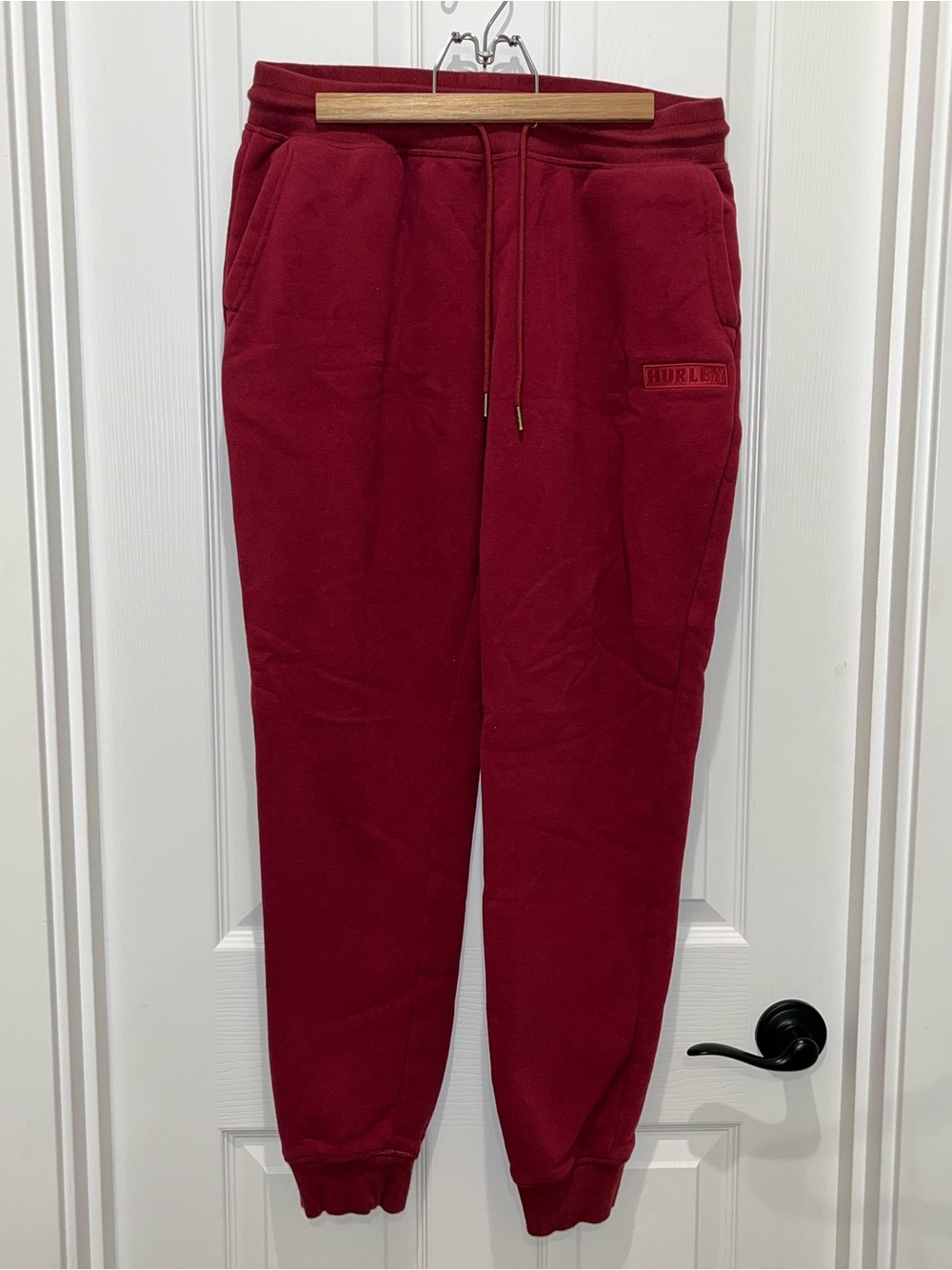 Hurley Burgundy Drawstring Fleece Joggers